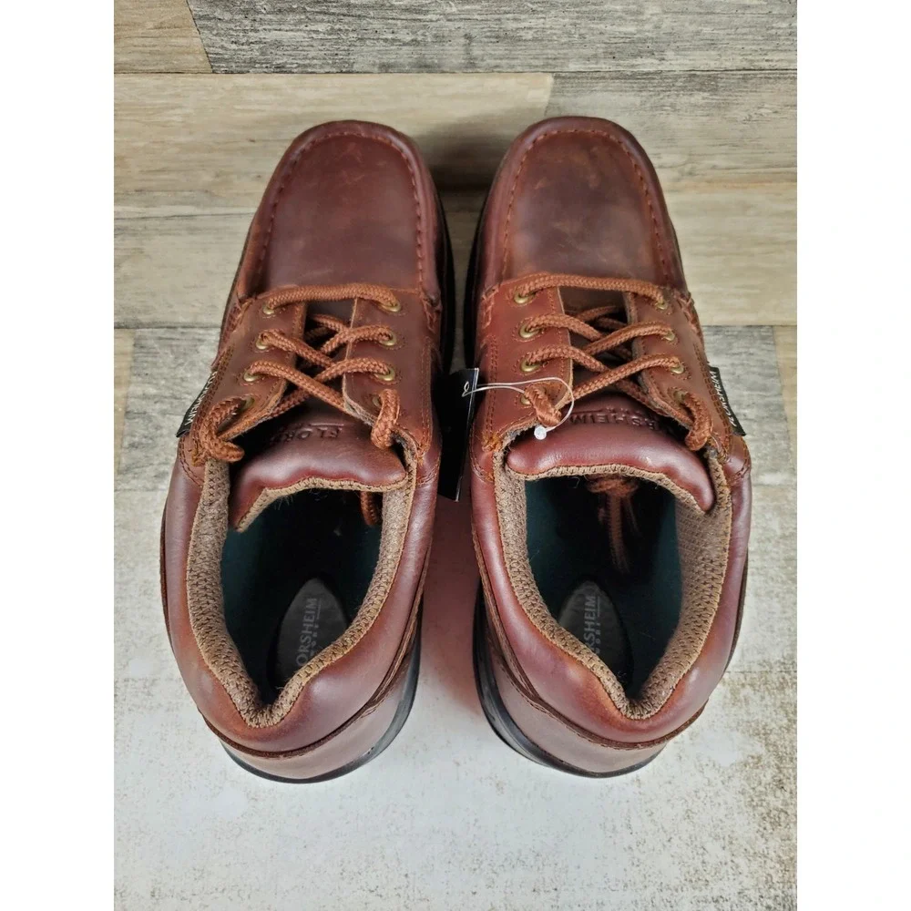 Florsheim Polaris Work Shoes Mens 9 / Womens 11 D Brown Composite Moc Toe Oxford